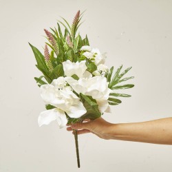 RAMO ARTIFICIAL NENÚFAR BLANCO 56CM