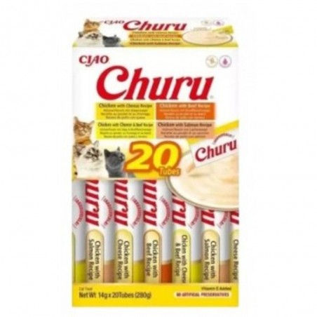 CHURU CAT VARIEDADES DE POLLO CON TERNERA 20X14G