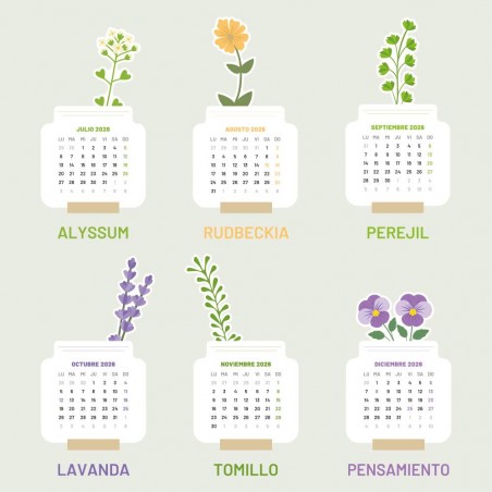 CALENDARIO PLANTABLE TARRO FLORES