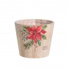 MACETERO MADERA DECO FLOR NAVIDAD 19X17CM