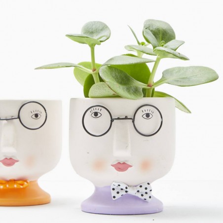 MACETERO CARITA C/GAFAS D10.3XH10.8CM