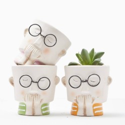 MACETERO CARITA C/GAFAS D8.6XH8.8CM