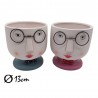 MACETERO CARITA C/GAFAS D13.2XH14.1CM