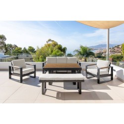 COMEDOR BAKU ALUMINIO ANTRACITA 5 PIEZAS