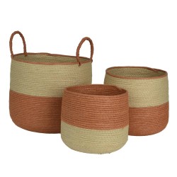 CESTA TEJA Y BEIGE