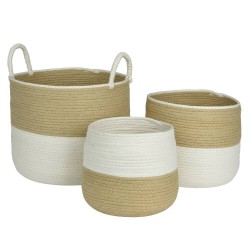 CESTA BLANCO Y BEIGE
