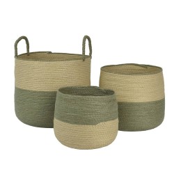 CESTA VERDE Y BEIGE