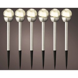 SET 6 BALIZAS SOLARES CRISTAL 24.5CM
