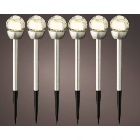 SET 6 BALIZAS SOLARES CRISTAL 24.5CM