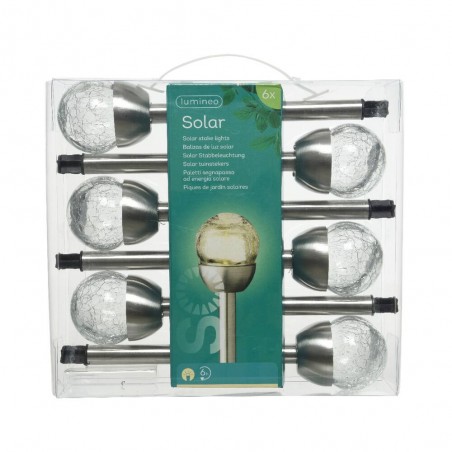 SET 6 BALIZAS SOLARES CRISTAL 24.5CM