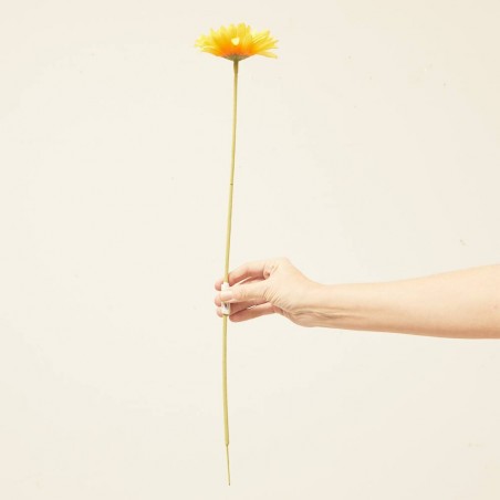 GERBERA AMARILLA ARTIFICIAL 50 CM TALLO