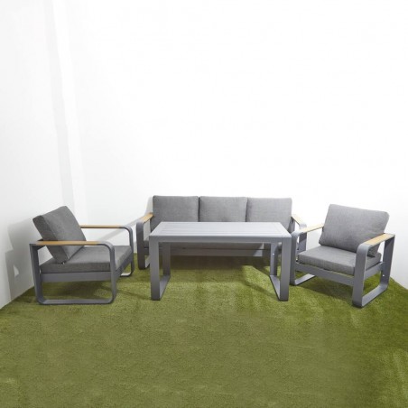 COMEDOR ACAPULCO ALUMINIO ANTRACITA 4 PIEZAS