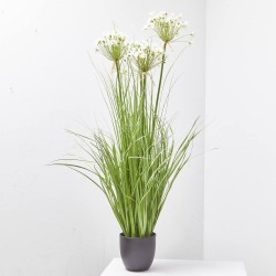 ALLIUM BLANCO ARTIFICIAL EN MACETA H110XD35CM