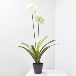 AGAPANTHUS BLANCO ARTIFICIAL EN MACETA H105.00CM