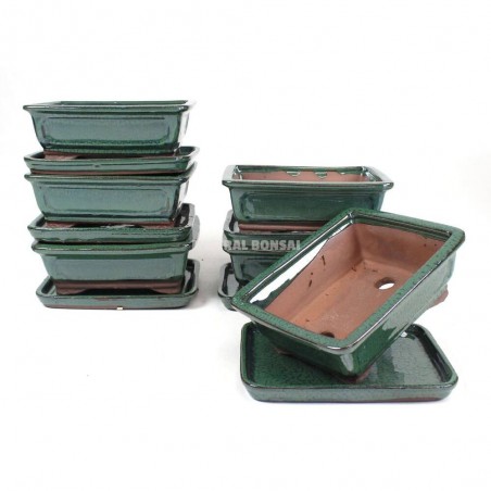 TIESTO RECTANGULAR CON PLATO VERDE