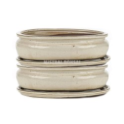 TIESTO OVAL CON PLATO CREMA