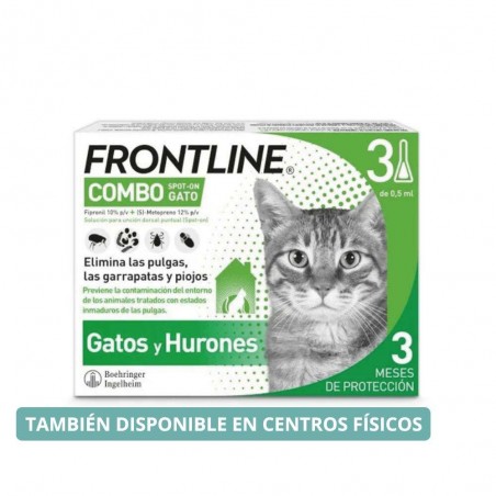 FRONTLINE SPOT COMBO PIPETAS ANTIPARASITARIAS PARA GATOS 3 PIPETAS