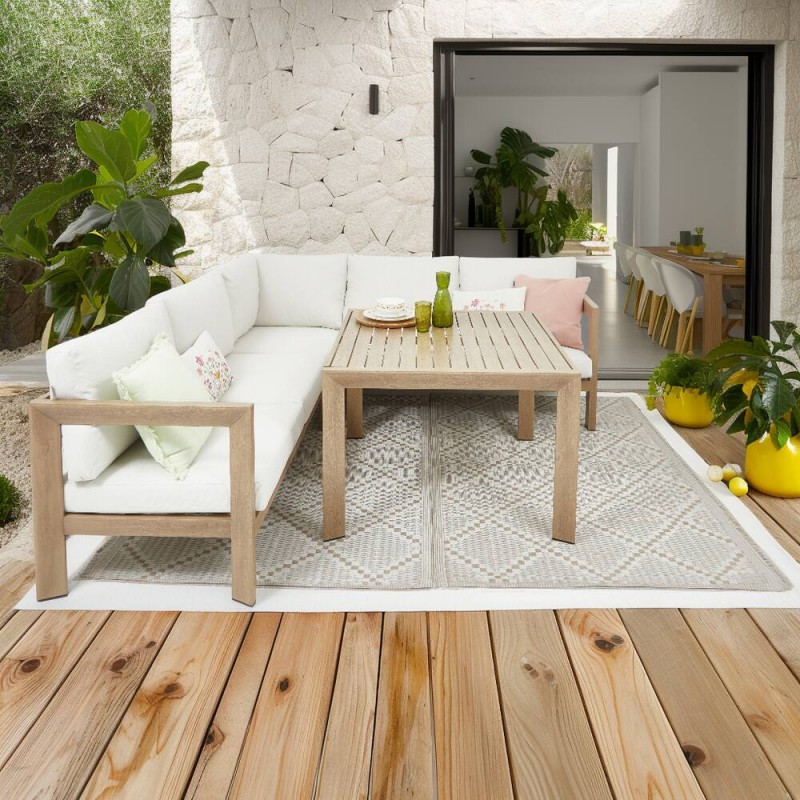 COMEDOR CORNER PAPAGAYO ALUMINIO SIMIL MADERA