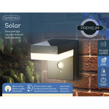 APLIQUE SOLAR SENSOR ALUMINIO