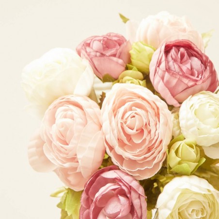 BOUQUET ARTIFICIAL RANÚNCULOS ROSA - L22XD19CM