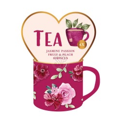 TAZA RED FLOWERS CON TÉ