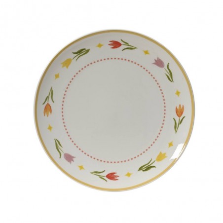 PLATO PORCELANA TULIPANES 26CM