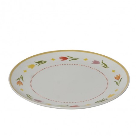 PLATO PORCELANA TULIPANES 26CM