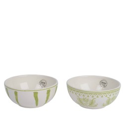BOL PORCELANA BLANCO/VERDE 2 SURTIDOS DIA14.00-H8.00CM