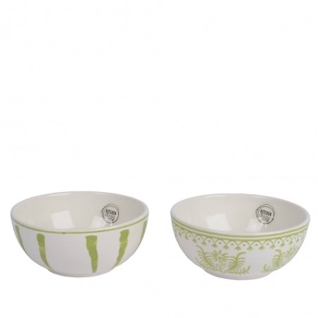 BOL PORCELANA BLANCO/VERDE 2 SURTIDOS DIA14.00-H8.00CM