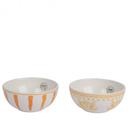 BOL PORCELANA BLANCO/NARANJA