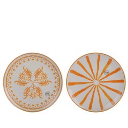 PLATO PORCELANA BLANCO / NARANJA 2 SURTIDOS