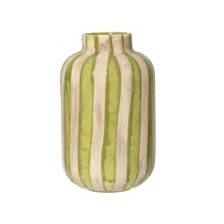 JARRÓN TERRACOTA LÍNEAS VERDE 29CM