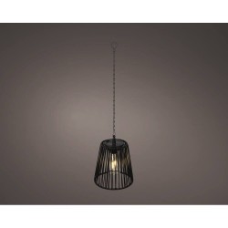LÁMPARA SOLAR WICKER NEGRO