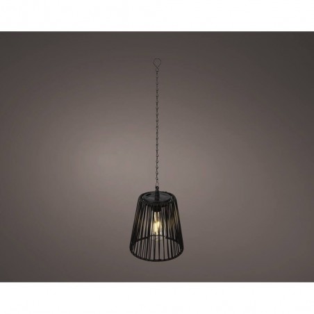 LÁMPARA SOLAR WICKER NEGRO