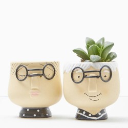 MACETERO CARITA CON GAFAS