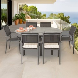 COMEDOR GENES ALUMINIO GRAFITO 7 PIEZAS