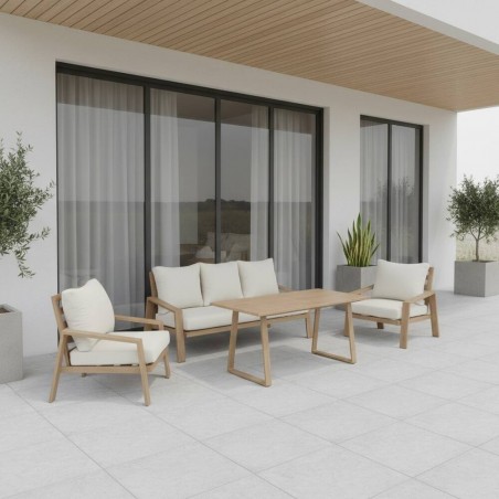 CONJUNTO TOSSA ALUMINIO SIMIL MADERA MESA ALTA