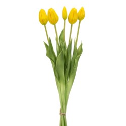 BOUQUET TULIPANES X5 AMARILLO 43CM