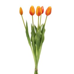 BOUQUET TULIPANES X5 NARANJA 43CM