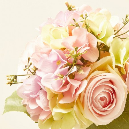 HYDRANGEA ROSE BUNDLE PINK 32CM