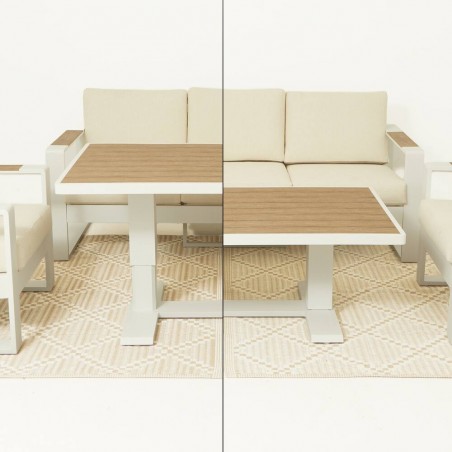 COMEDOR BAKU ALUMINIO BLANCO 5 PIEZAS