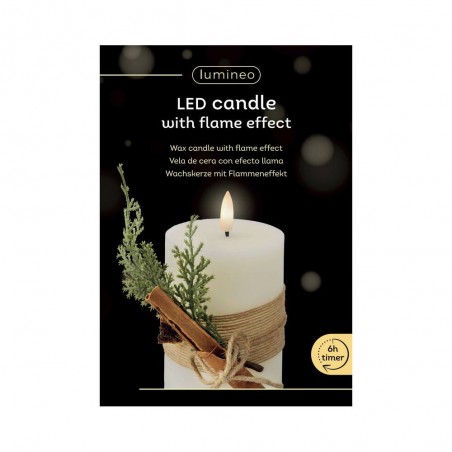 VELA LED CON DECORACIÓN 13X7.5CM