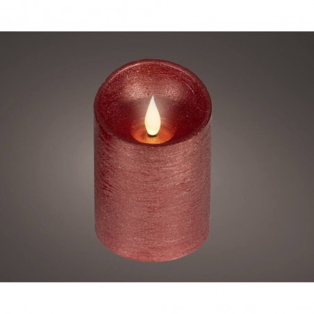 VELA LED EFECTO LLAMA 10.5X7.5CM COLOR BURDEOS