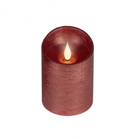 VELA LED EFECTO LLAMA 10.5X7.5CM COLOR BURDEOS