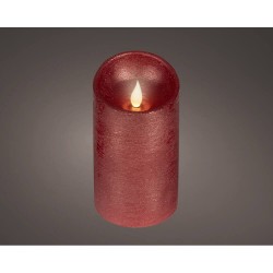 VELA LED EFECTO LLAMA 13.5X7.5CM COLOR BURDEOS