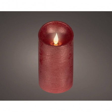 VELA LED EFECTO LLAMA 13.5X7.5CM COLOR BURDEOS