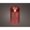VELA LED EFECTO LLAMA 13.5X7.5CM COLOR BURDEOS