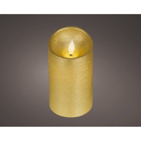 VELA LED EFECTO LLAMA 13.5C7.5CM COLOR ORO