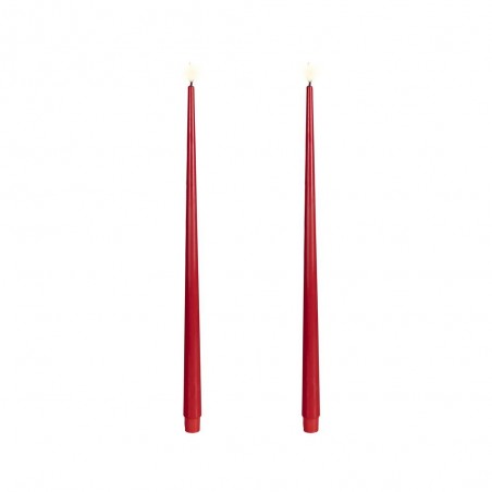 VELA LED EFECTO LLAMA 42.5X2.2CM COLOR ROJO