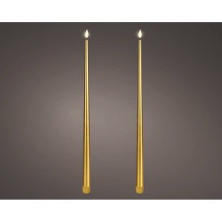 VELA LED EFECTO LLAMA 42.5X2.2CM COLOR DORADO